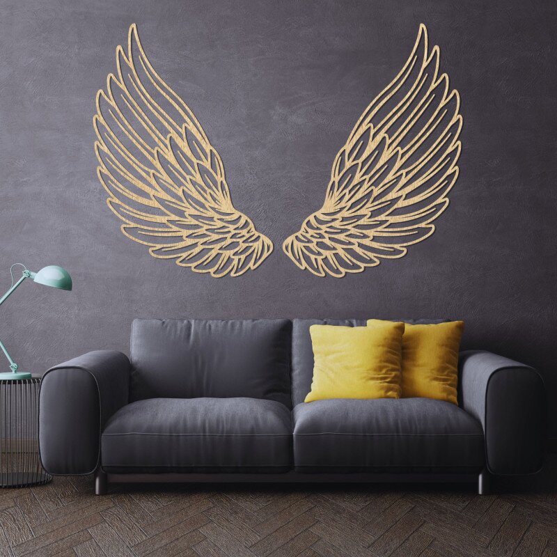 Sentop Wyjątkowa drewniana dekoracja ścienna skrzydła anioła | ANGELIC
