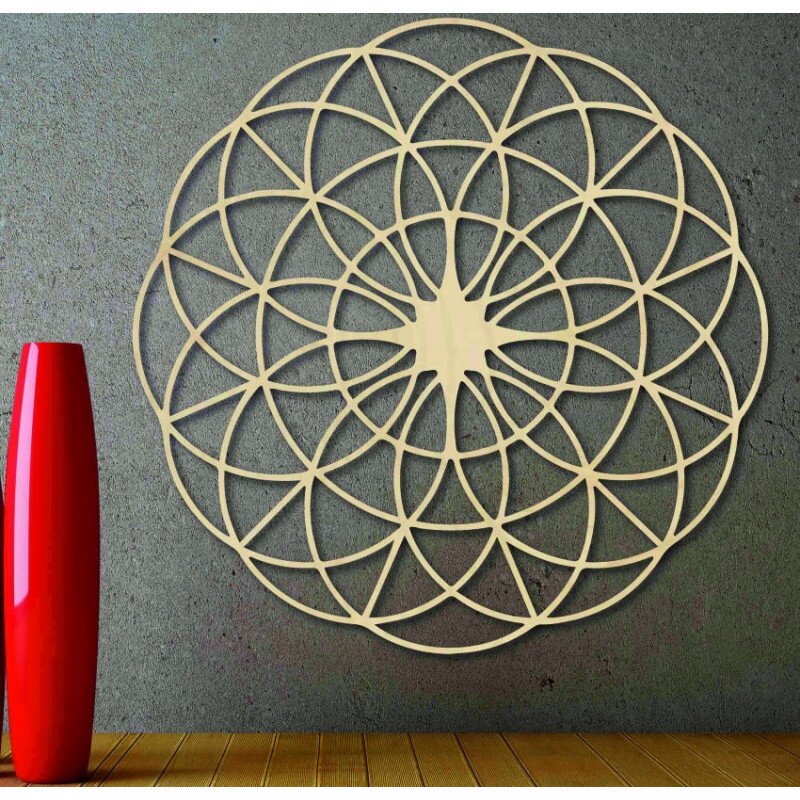 Stylesa Magiczna drewniana mandala na ścianę - Koła I średnica FI 50 60 70 80 90 cm