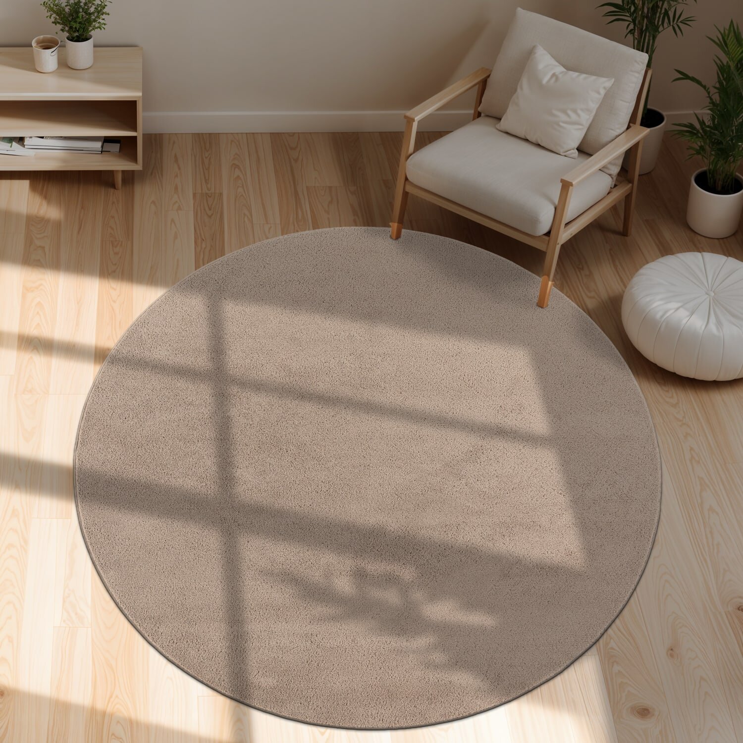 teppich.pl Dywan Calissa taupe 80 cm okrągły