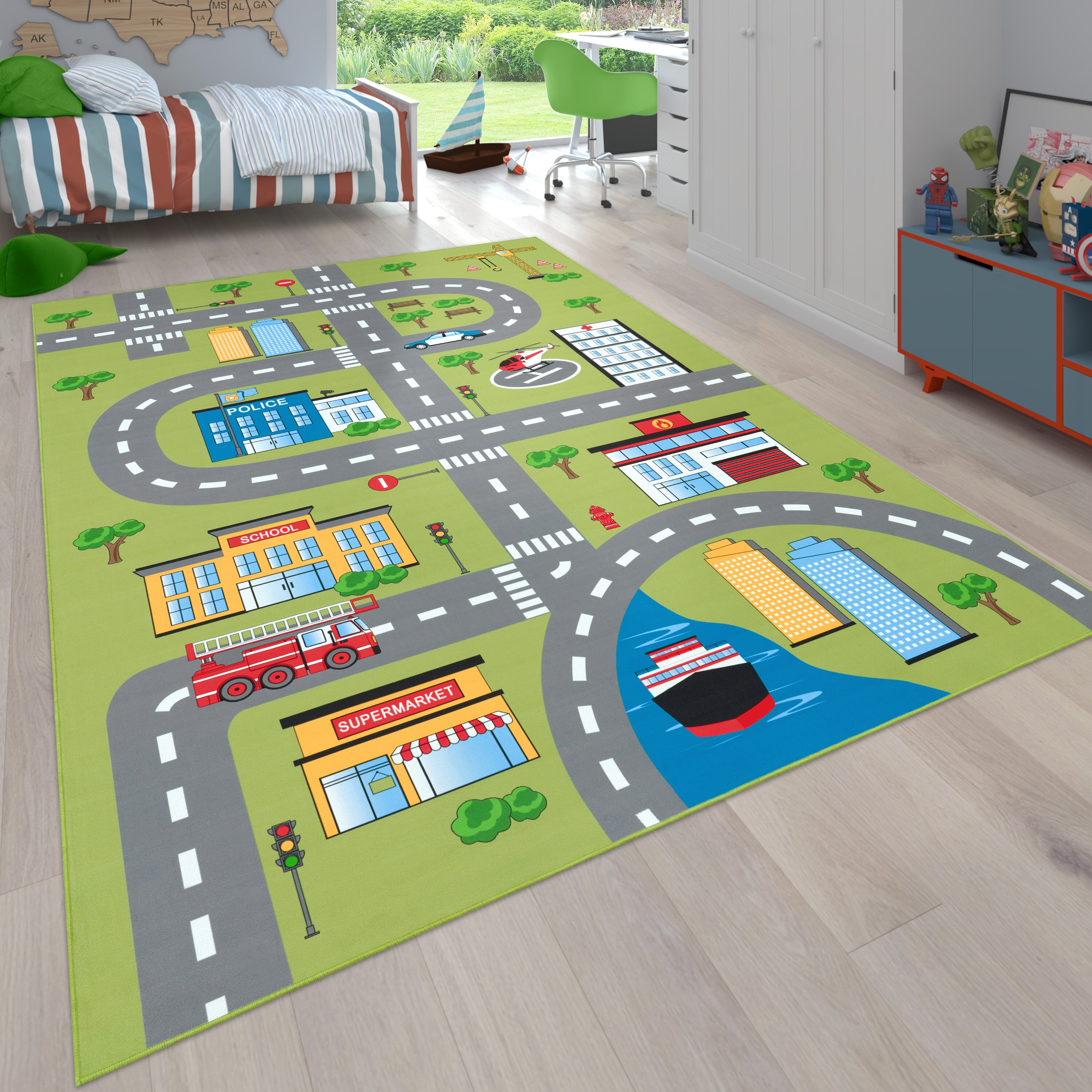 teppich.pl Dywan dla dzieci Bini zielony 200 cm kwadratowy