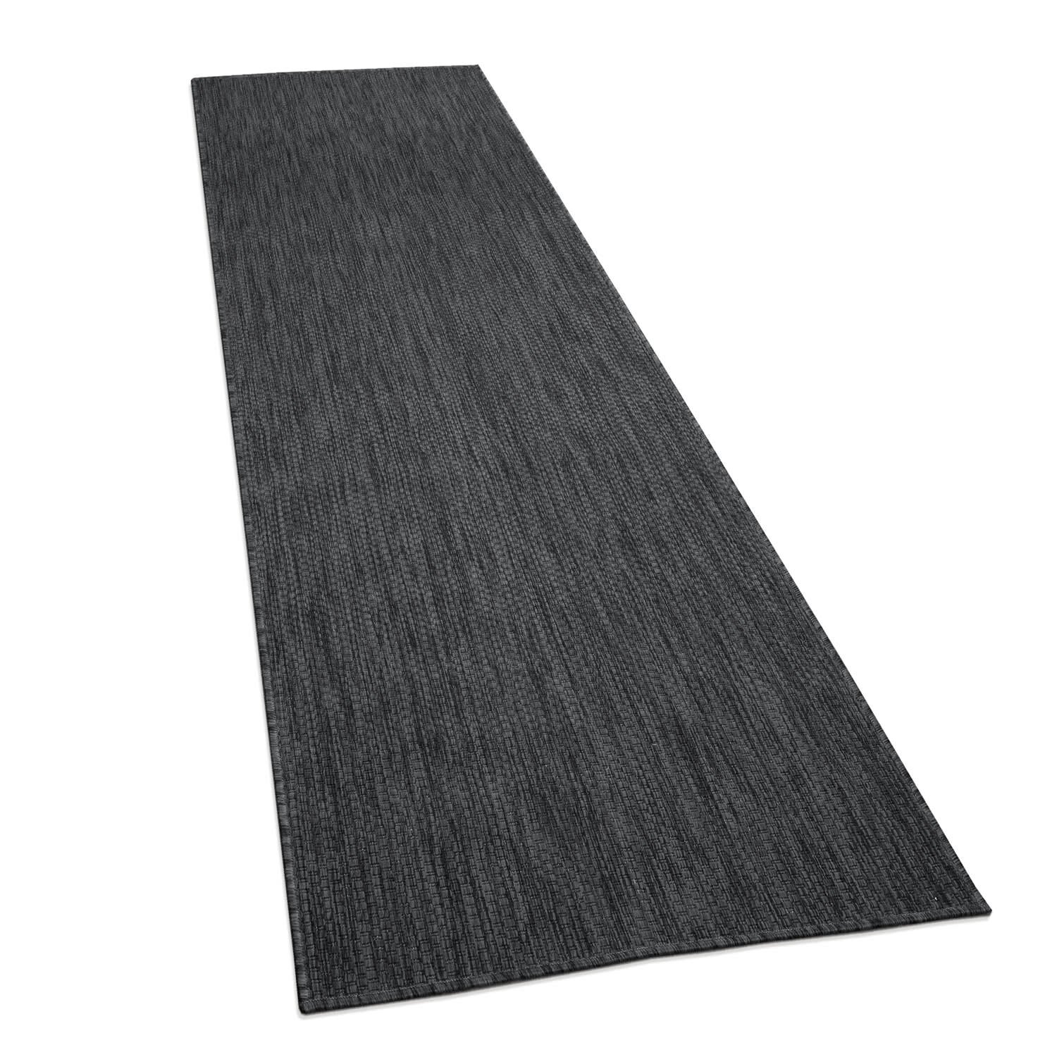 teppich.pl Dywan wewnętrzny i zewnętrzny Venezia antracyt 80x250 cm