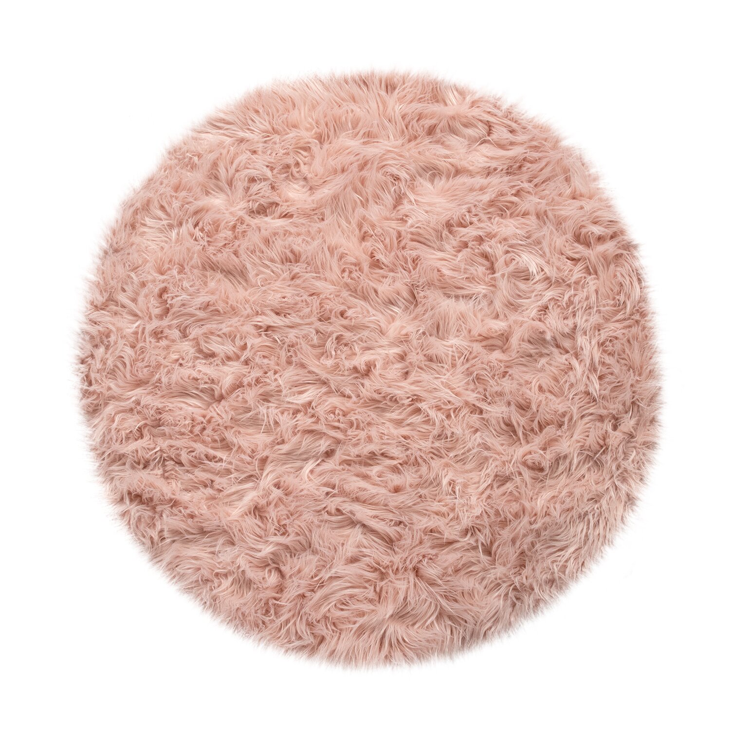 teppich.pl Dywan z wysokim włosiem Playara różowy 60 cm okrągły