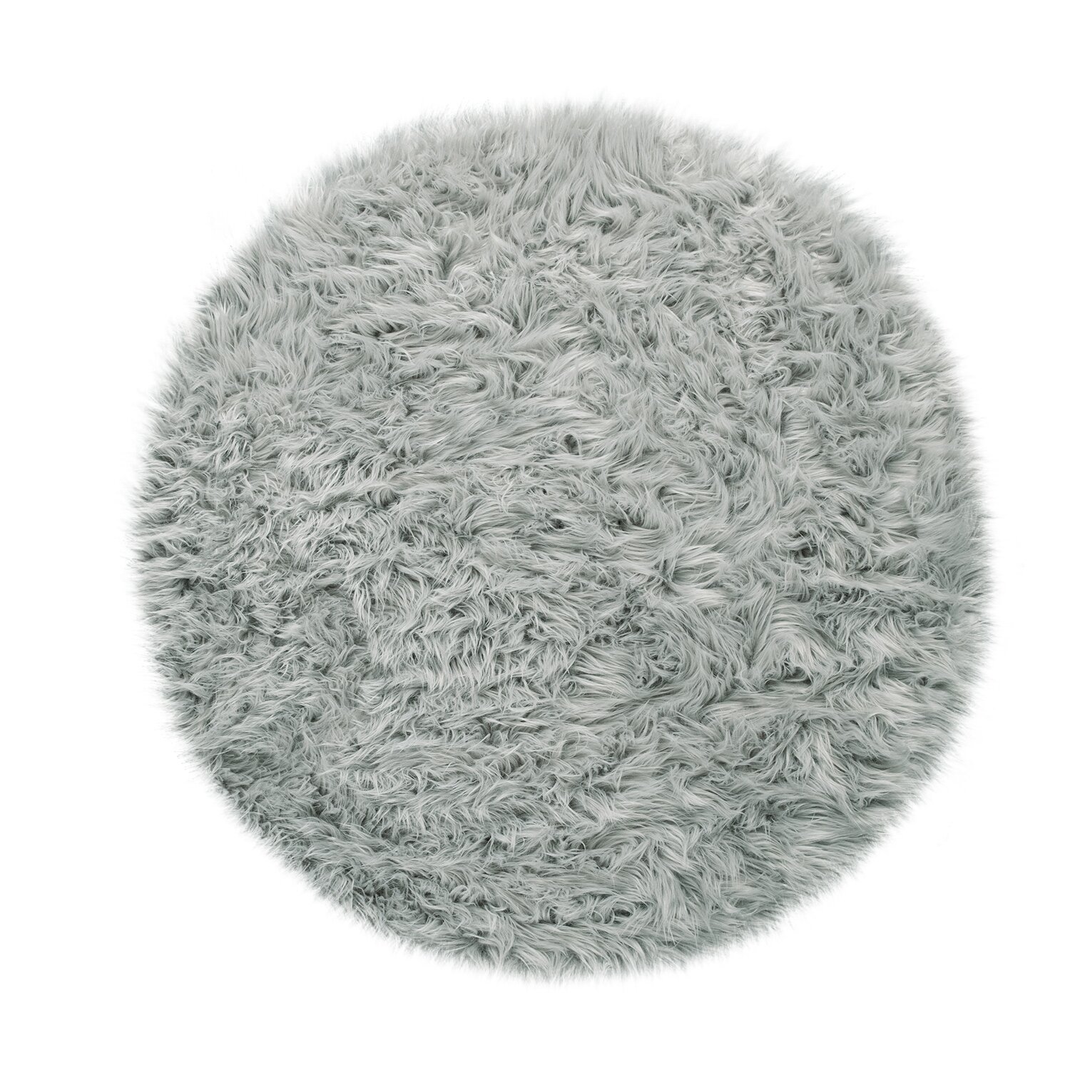 teppich.pl Dywan z wysokim włosiem Playara szary 60 cm okrągły