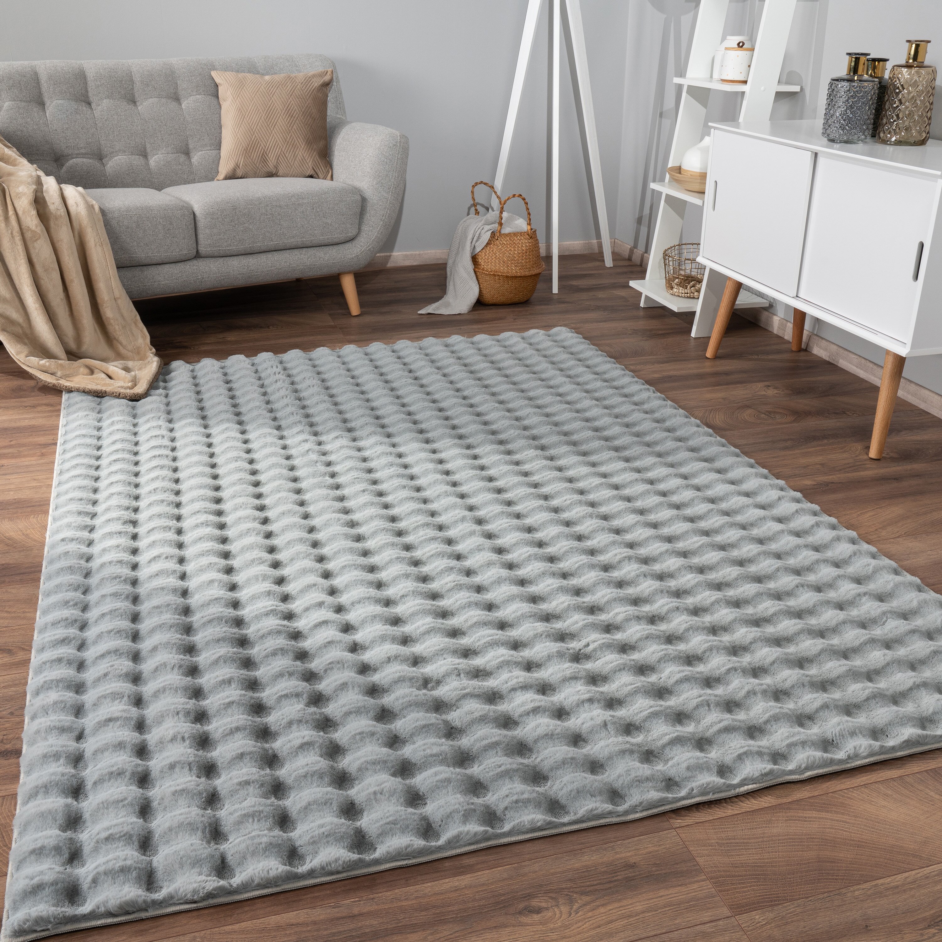 teppich.pl Dywanik futrzany Arnia szary 120x160 cm