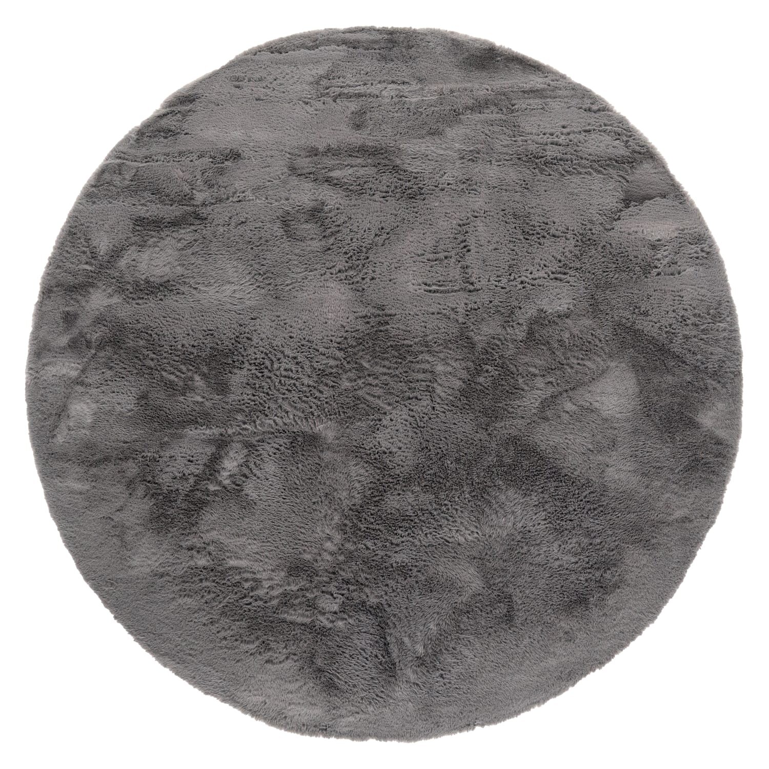teppich.pl Dywanik futrzany Fluffy antracyt 120 cm okrągły