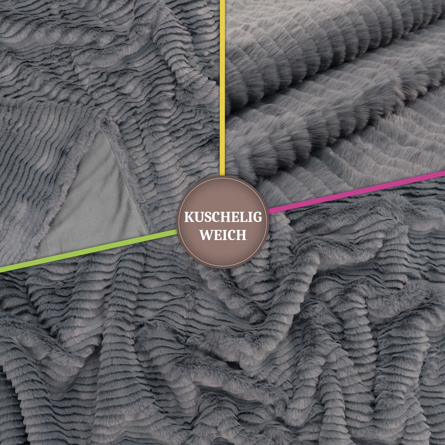 teppich.pl Kocyk Arnia antracyt 150x200 cm