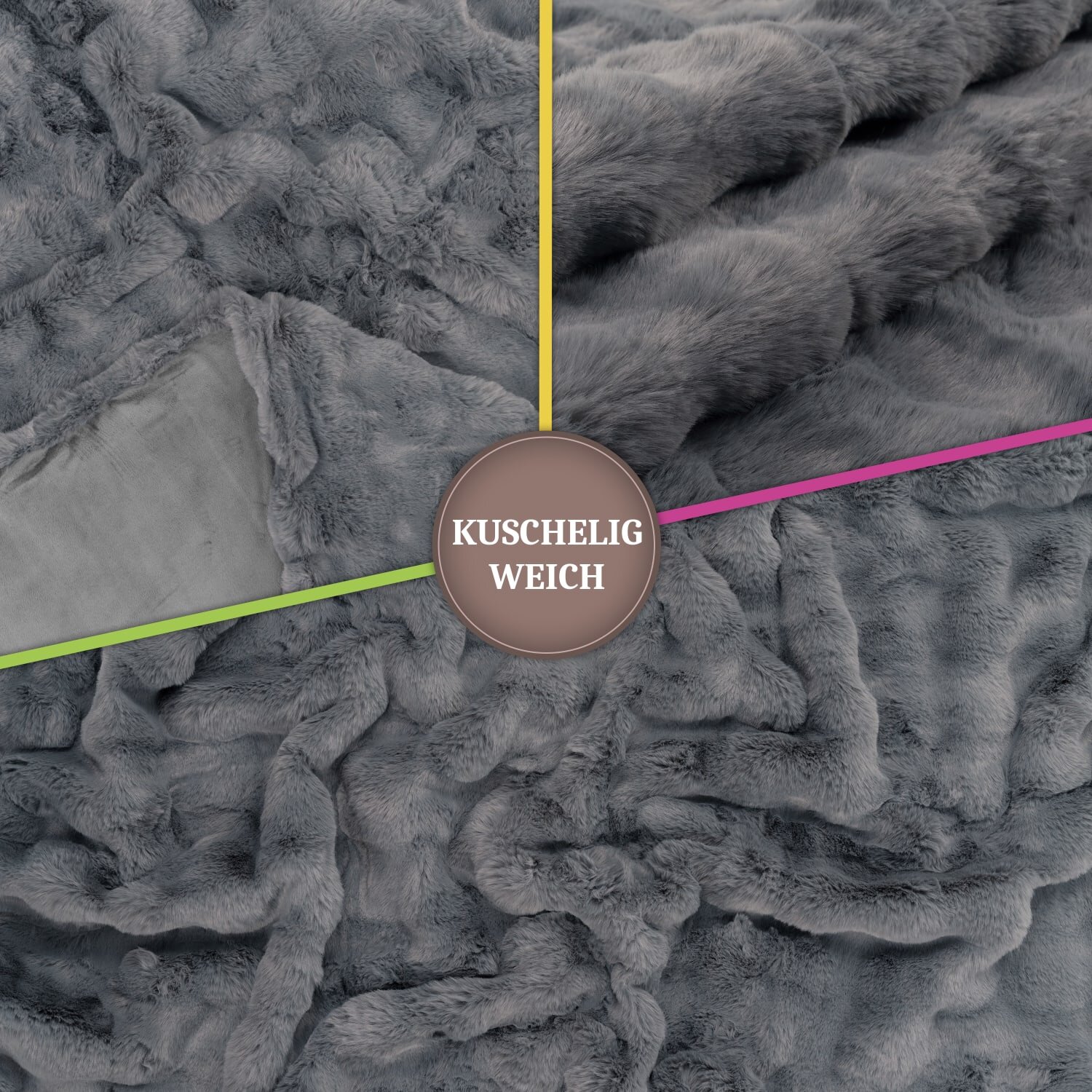 teppich.pl Kocyk Arnia antracyt 200x240 cm