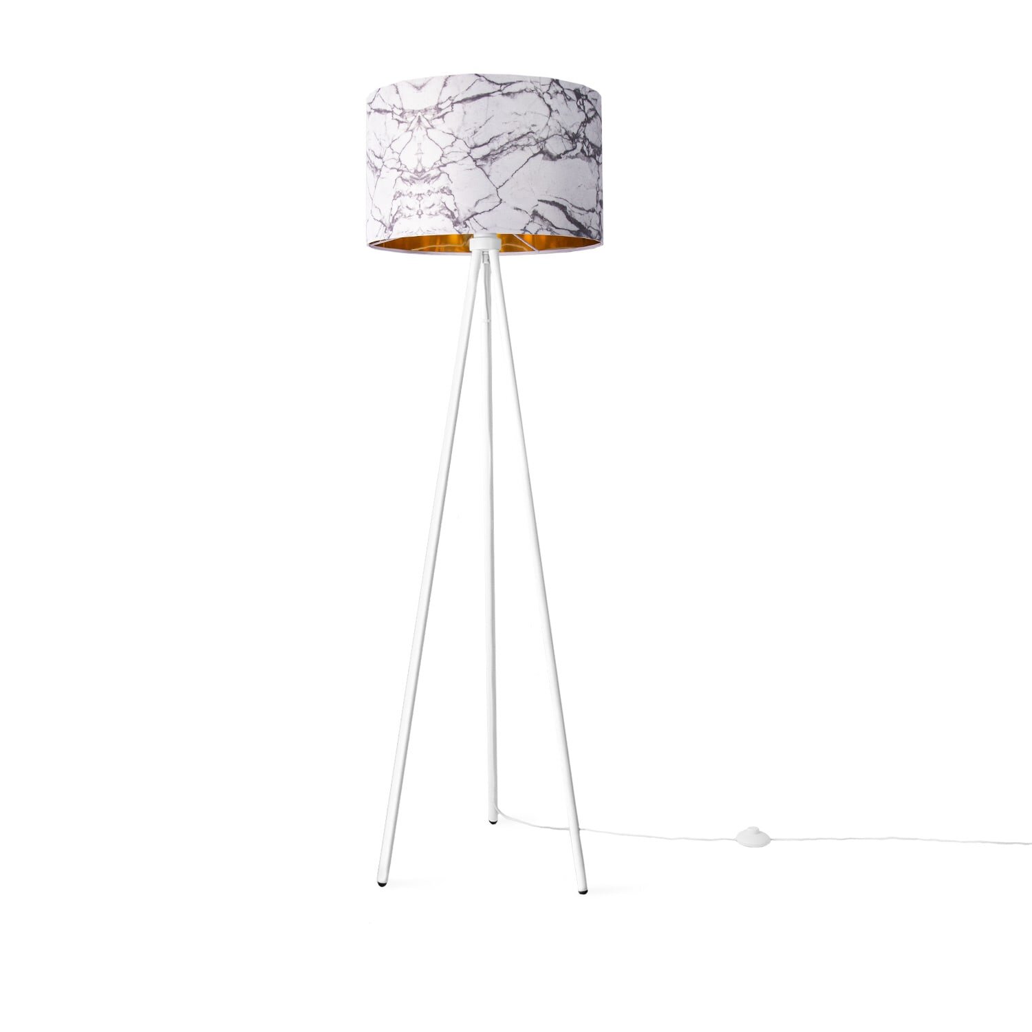 teppich.pl Lampa stojąca Rica białe złoto