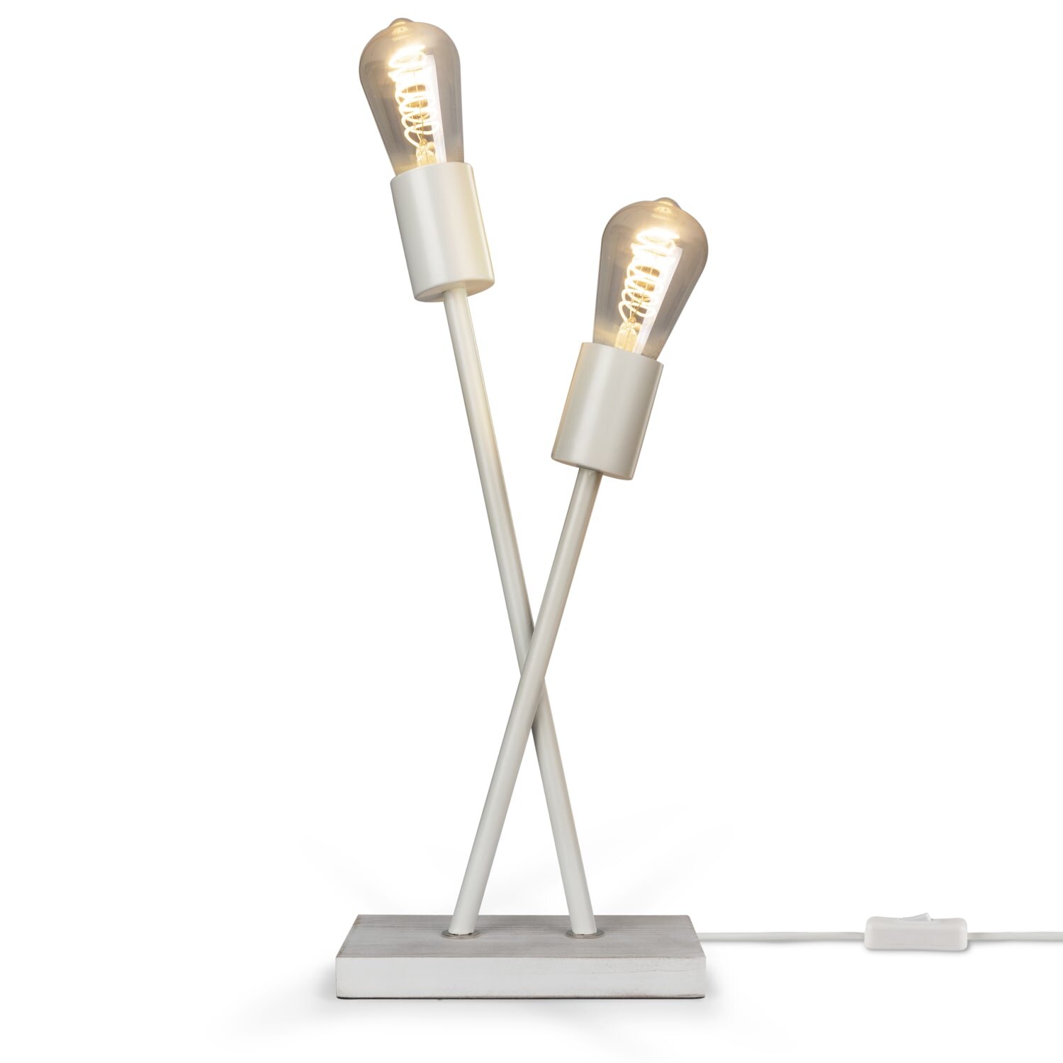 teppich.pl Lampa stołowa Lunia biały