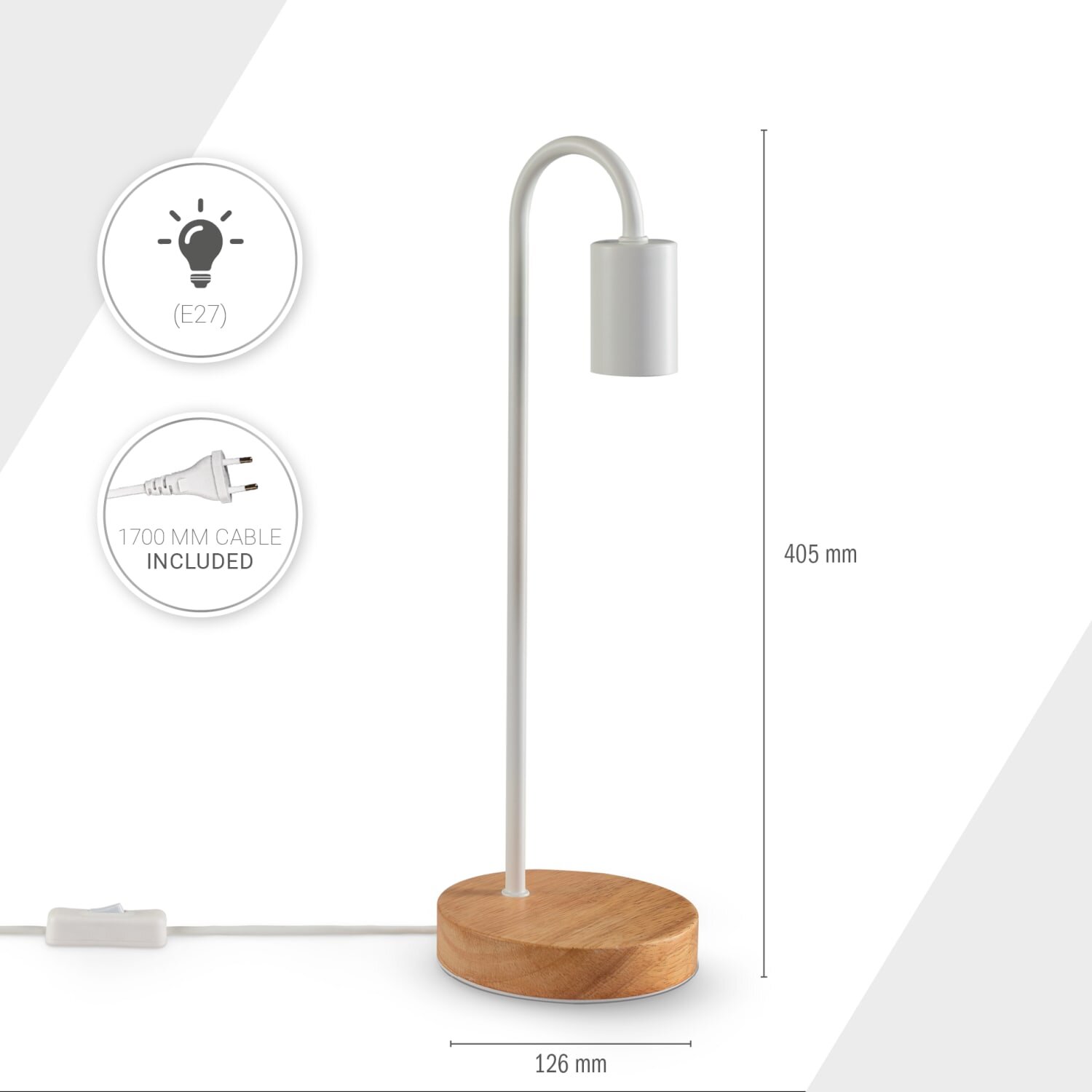 teppich.pl Lampa stołowa Walen biały