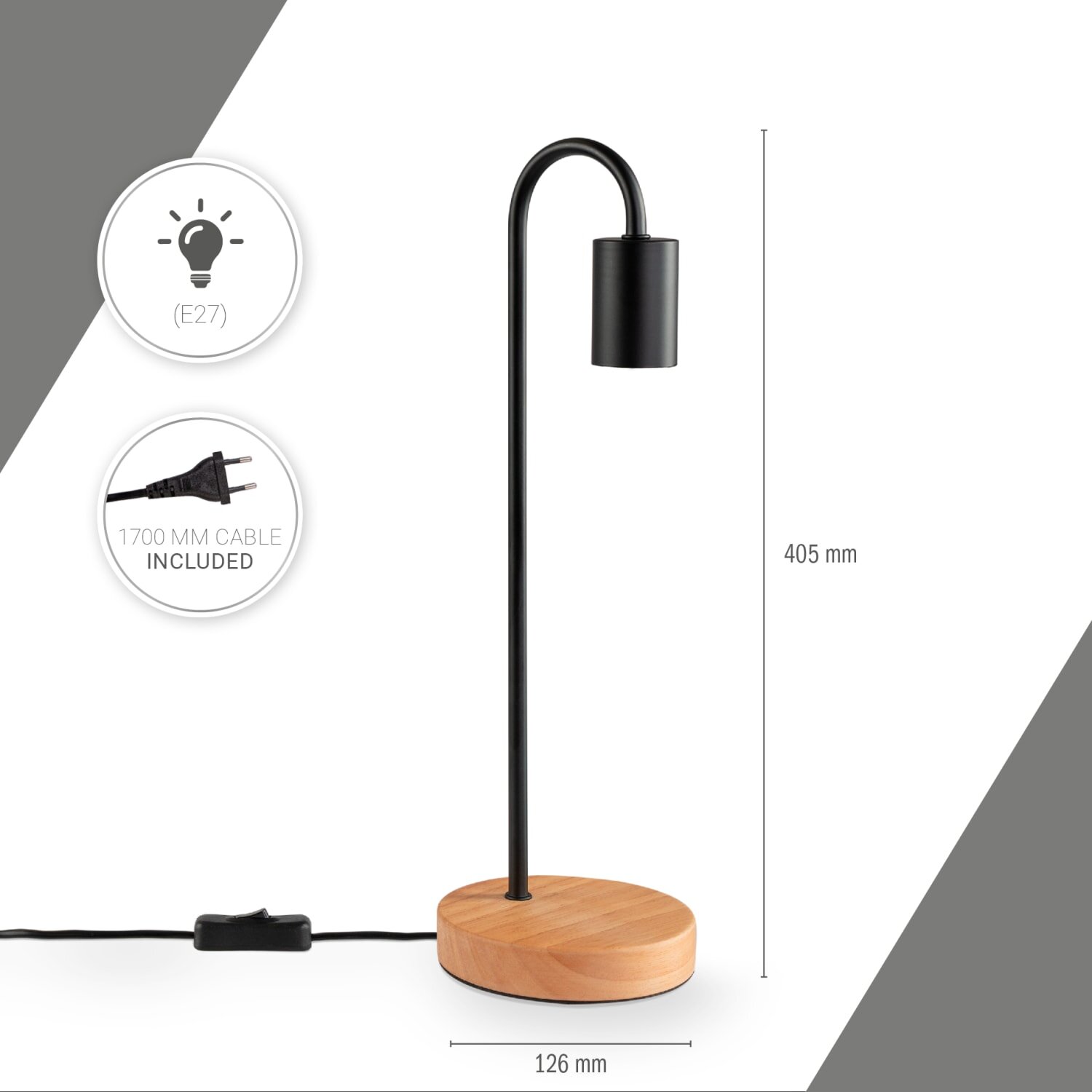 teppich.pl Lampa stołowa Walen czarny