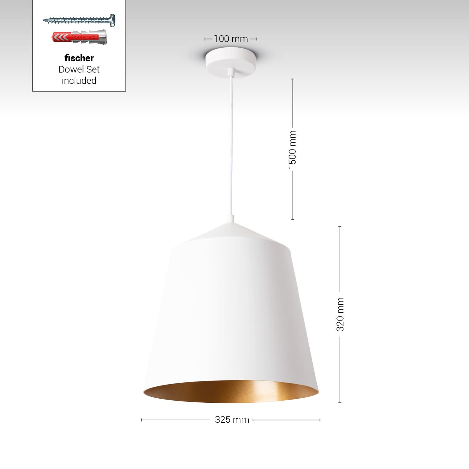 teppich.pl Lampa wisząca Jason białe złoto