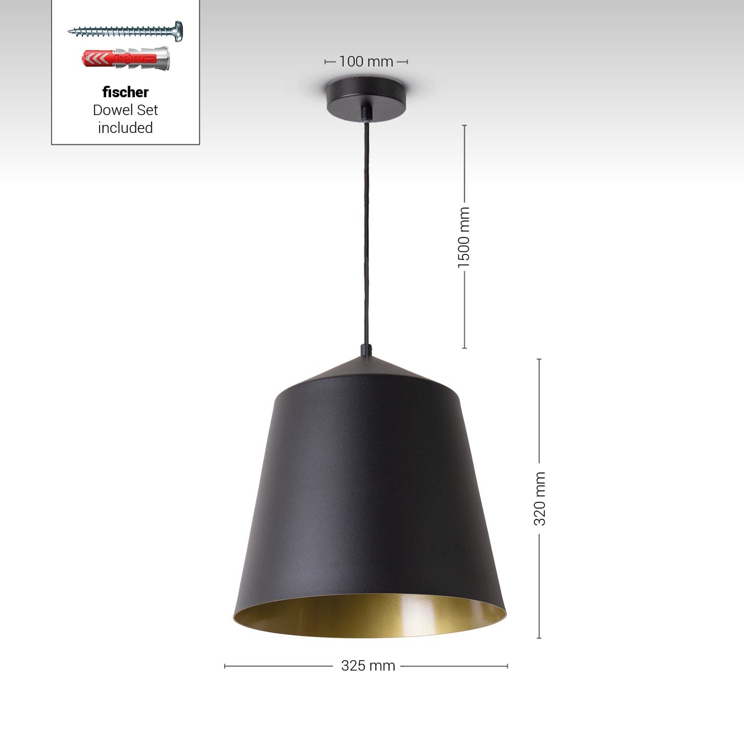 teppich.pl Lampa wisząca Jason czarny