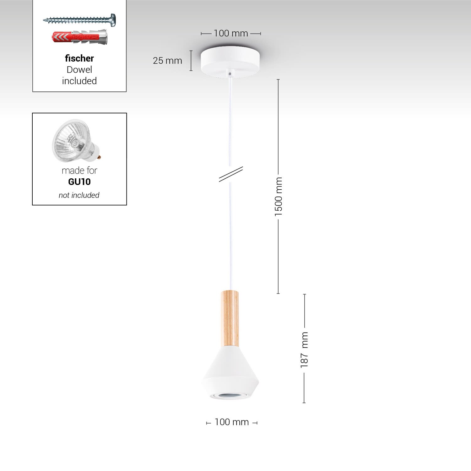 teppich.pl Lampa wisząca Liora biały