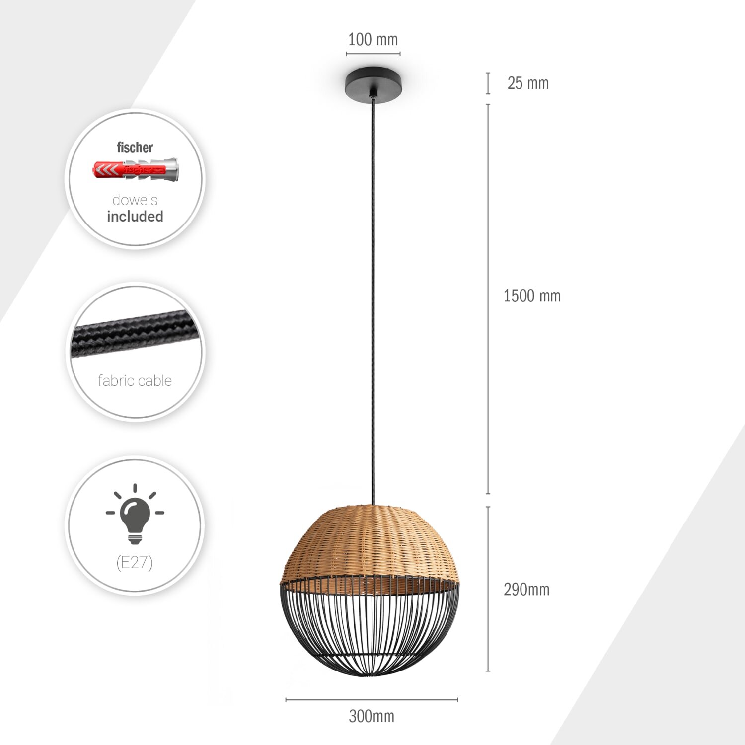 teppich.pl Lampa wisząca Riha natura