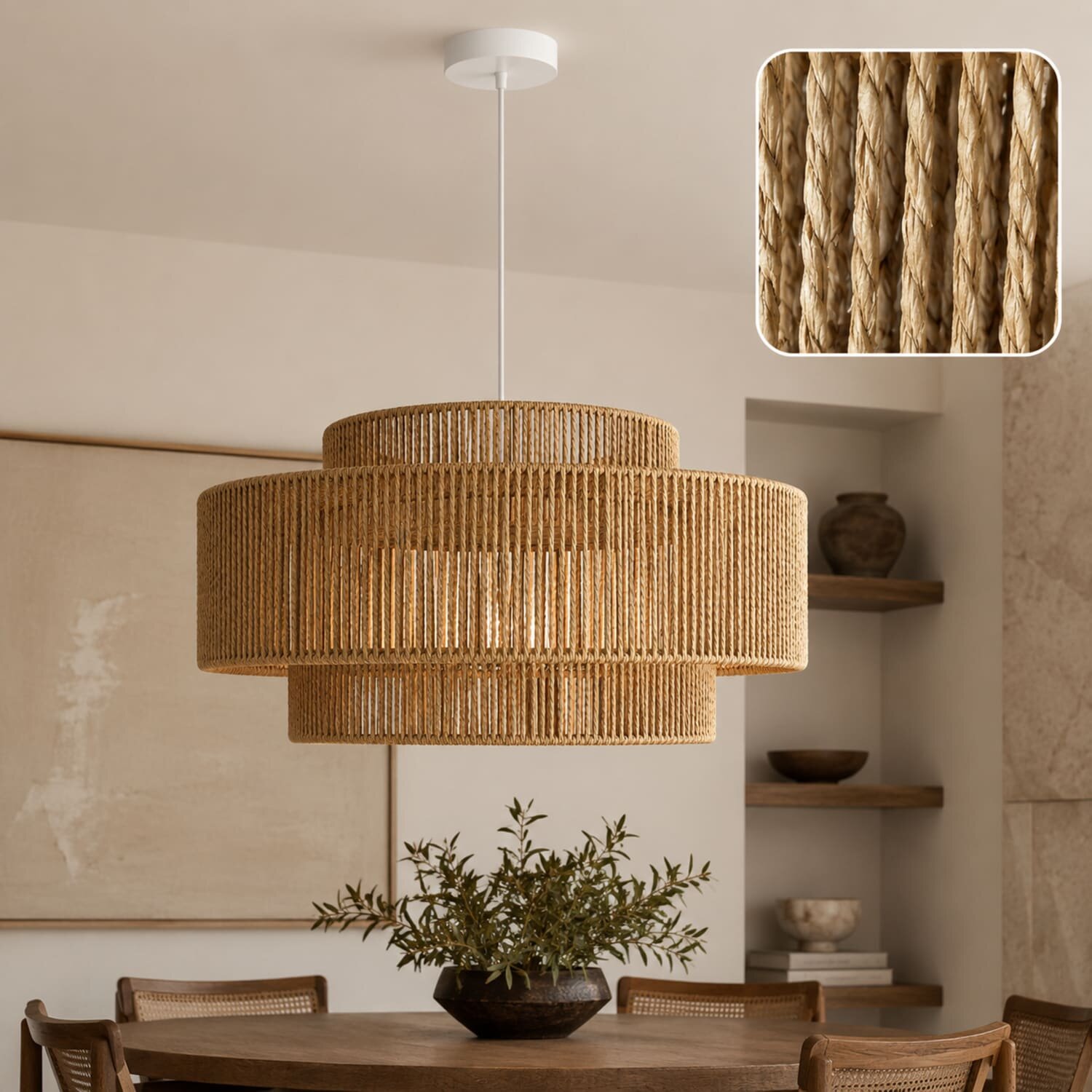 teppich.pl Lampa wisząca Runa ecru