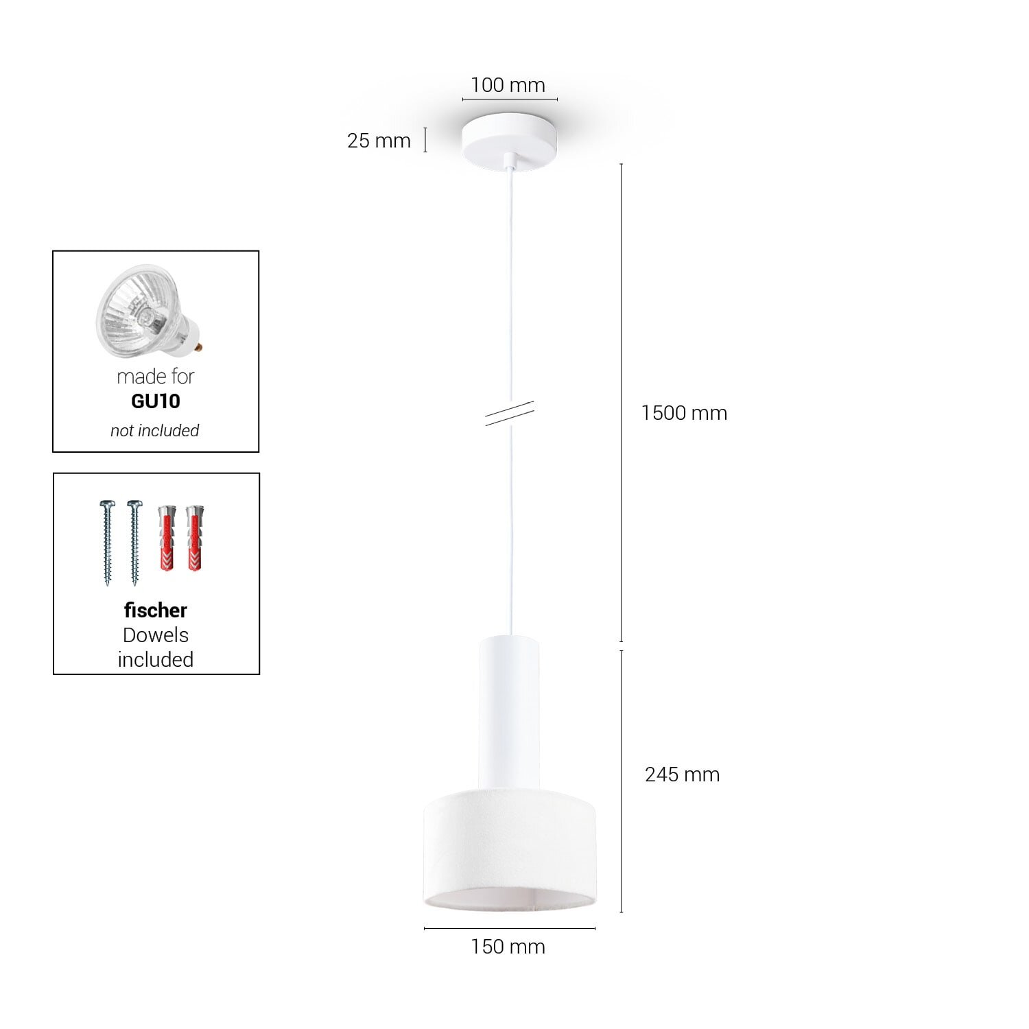 teppich.pl Lampa wisząca Venta biały