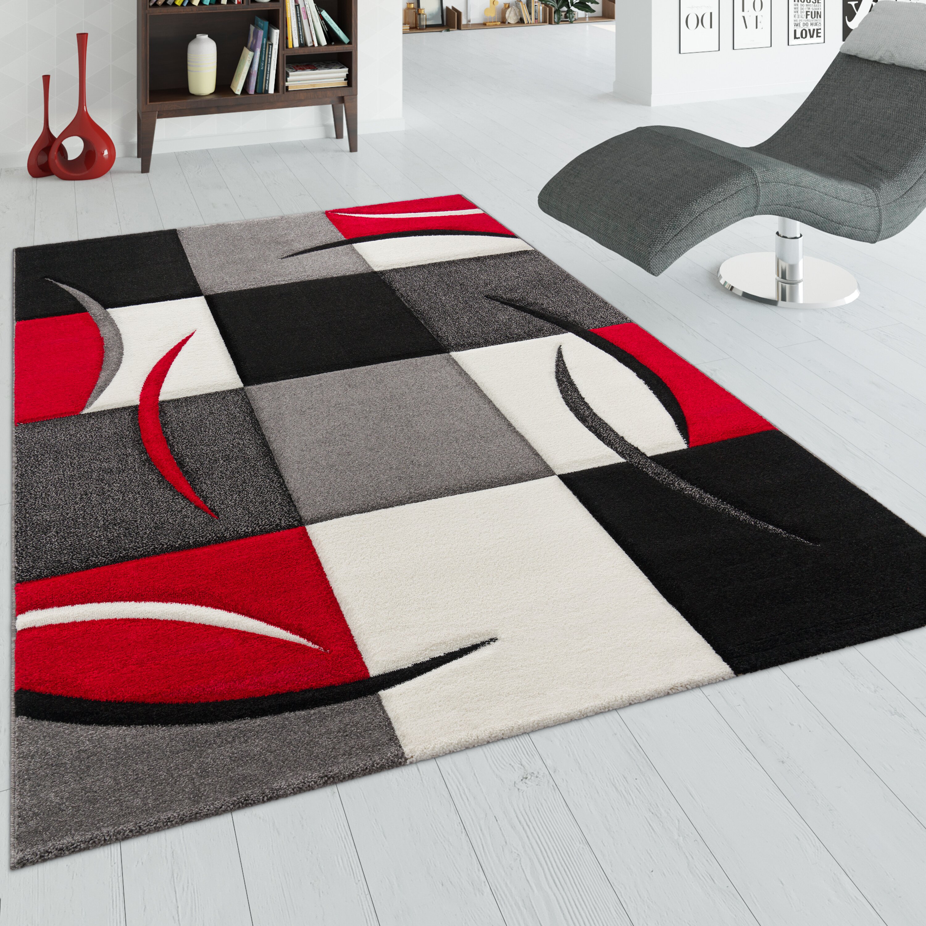 teppich.pl Nowoczesny dywan Diamora czerwony 240x330 cm