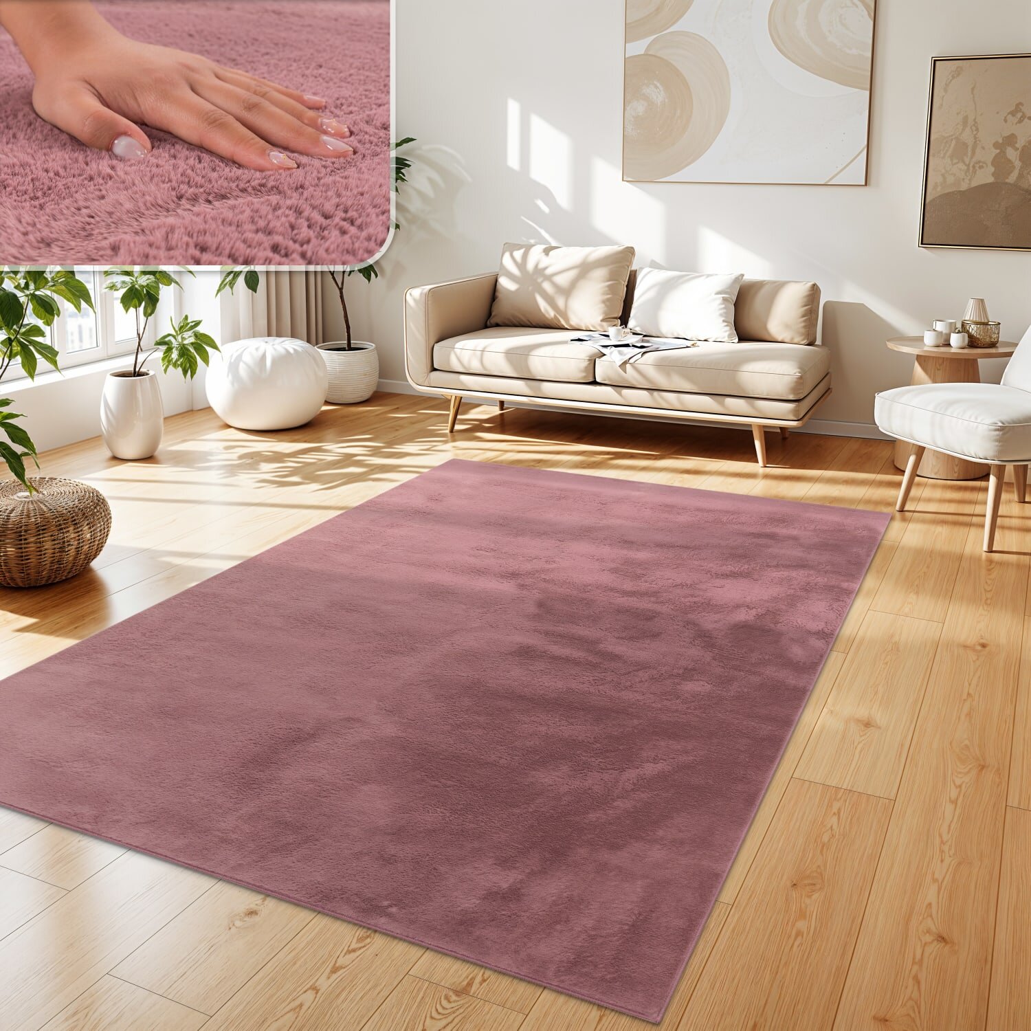 teppich.pl Puszysty dywan Solina kolory jagodowe 120x160 cm