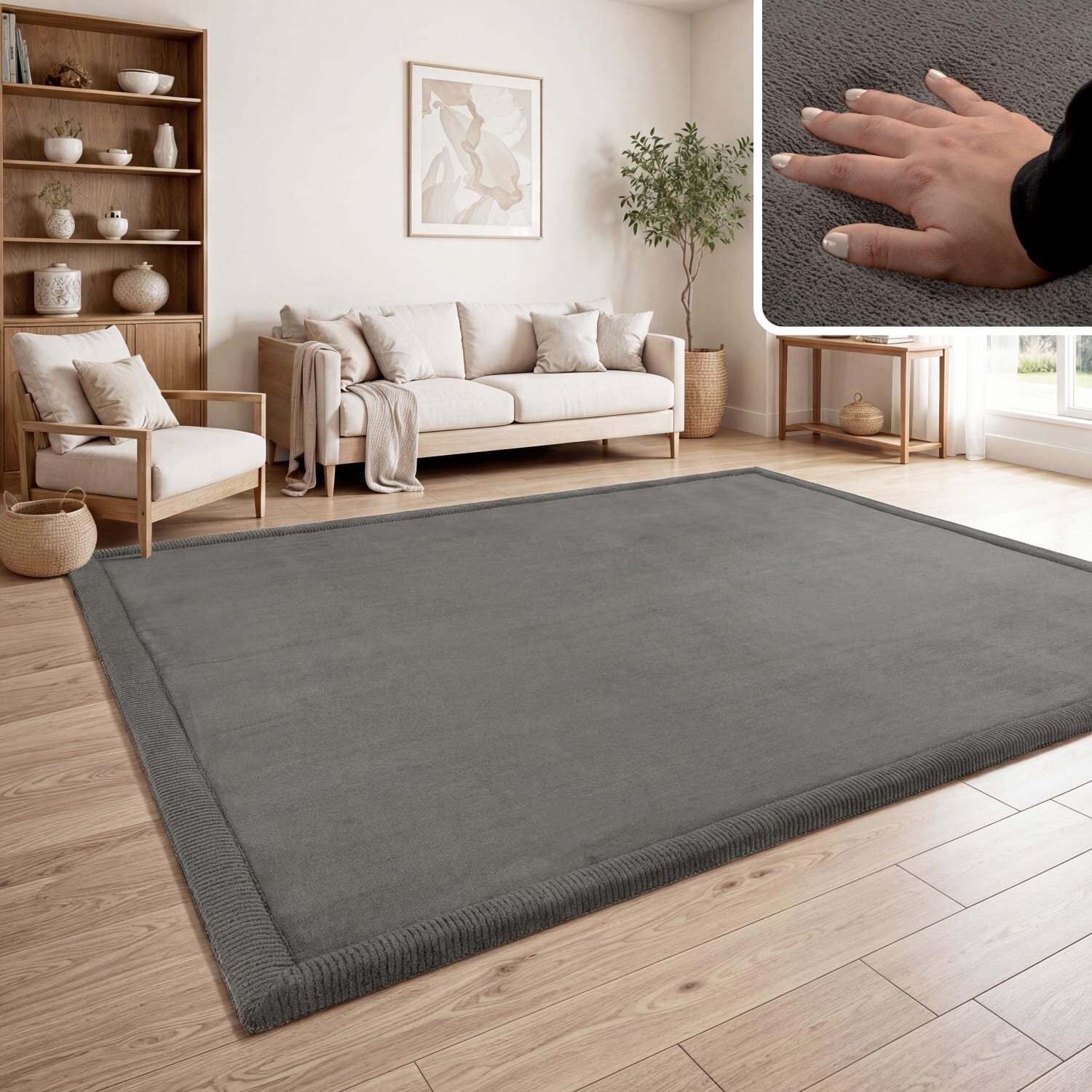 teppich.pl Zmywalny dywan dla dzieci Atami antracyt 160x220 cm